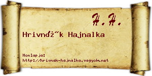 Hrivnák Hajnalka névjegykártya