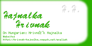 hajnalka hrivnak business card